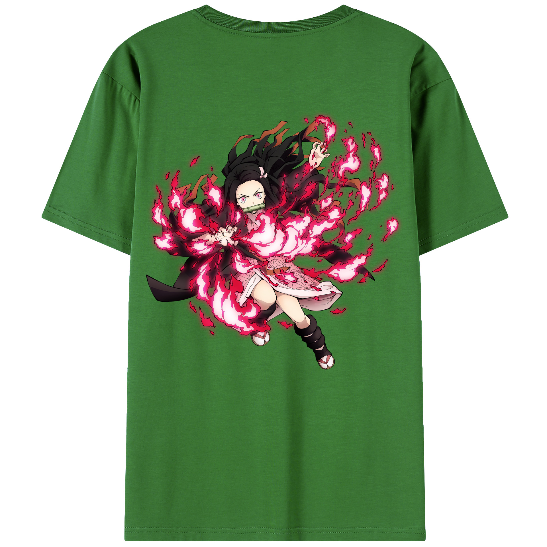 （画像用） 鬼滅の刃（きめつのやいば）竈門 禰󠄀豆子／かまど ねずこ Kamado Nezuko レディース半袖Tシャツ(バックプリント)